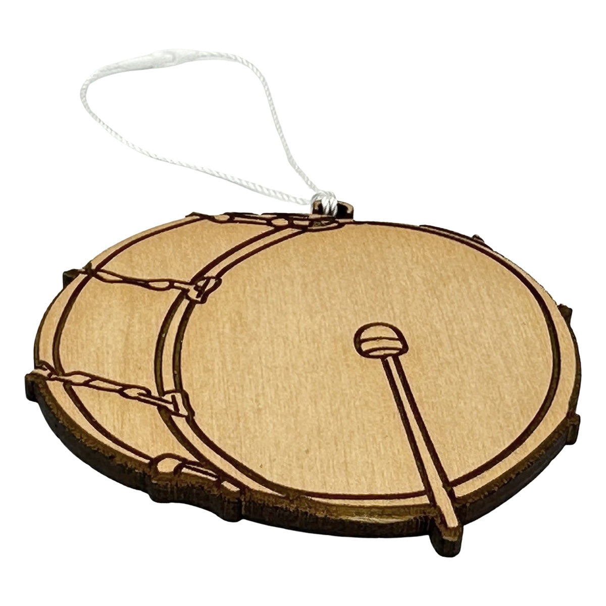 Bass Drum Engraved Wood Ornament