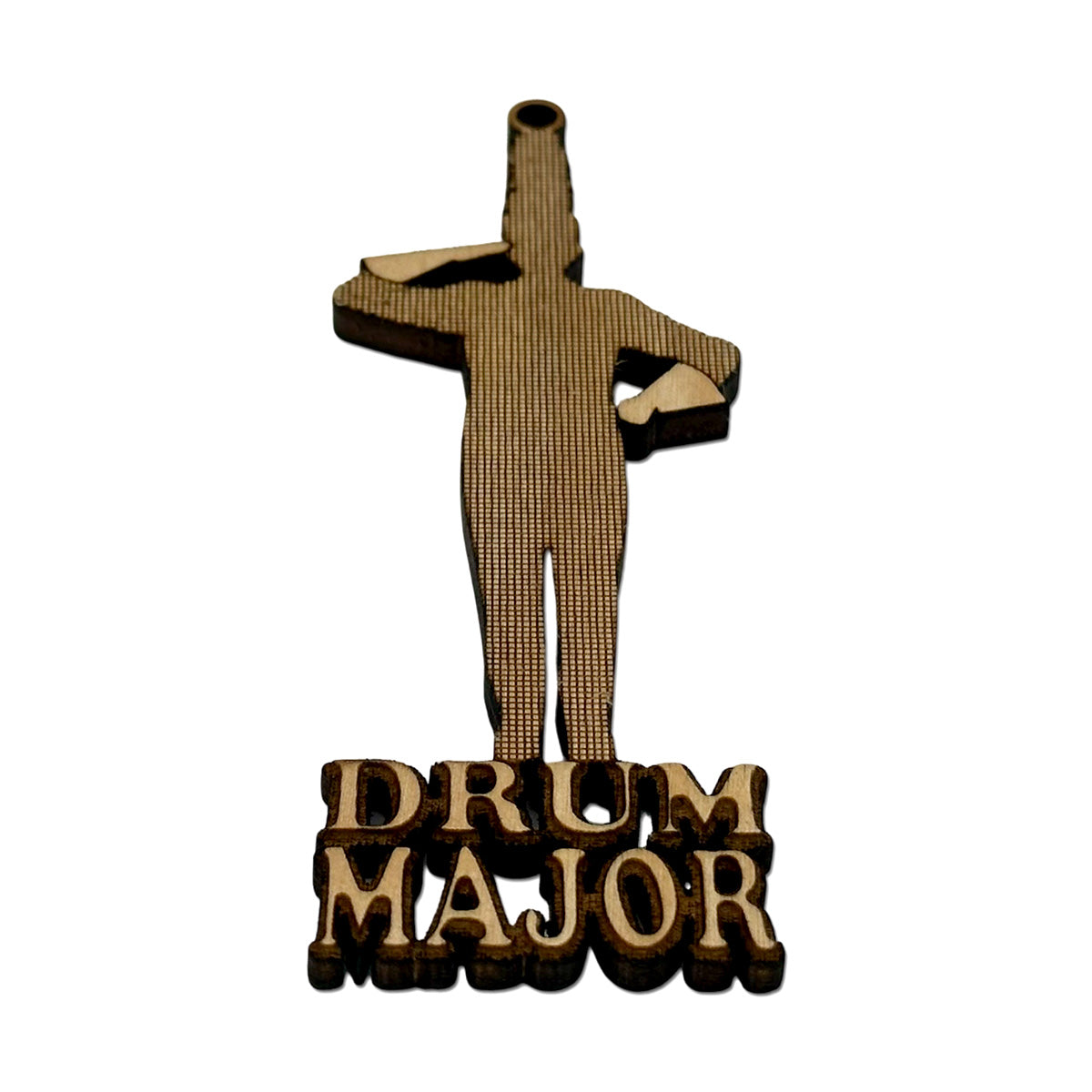 Drum Major (Salute) Engraved Wood Ornament