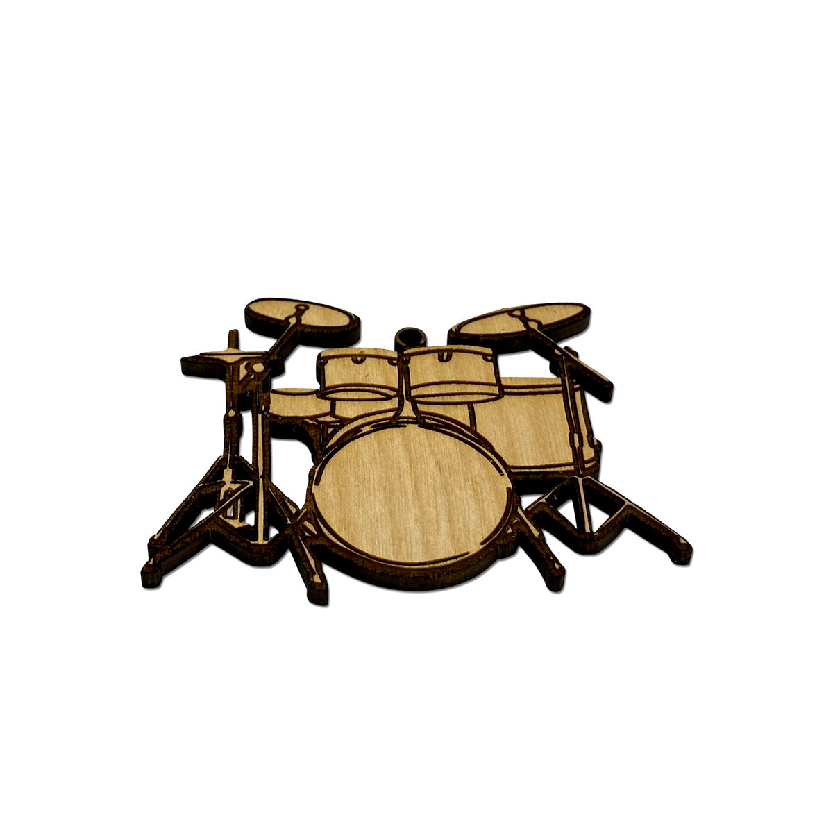 Drum Set Engraved Wood Ornament