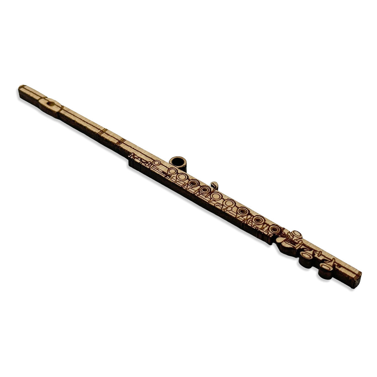 Flute Engraved Wood Ornament