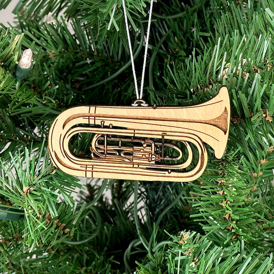 Tuba (Marching) Engraved Wood Ornament