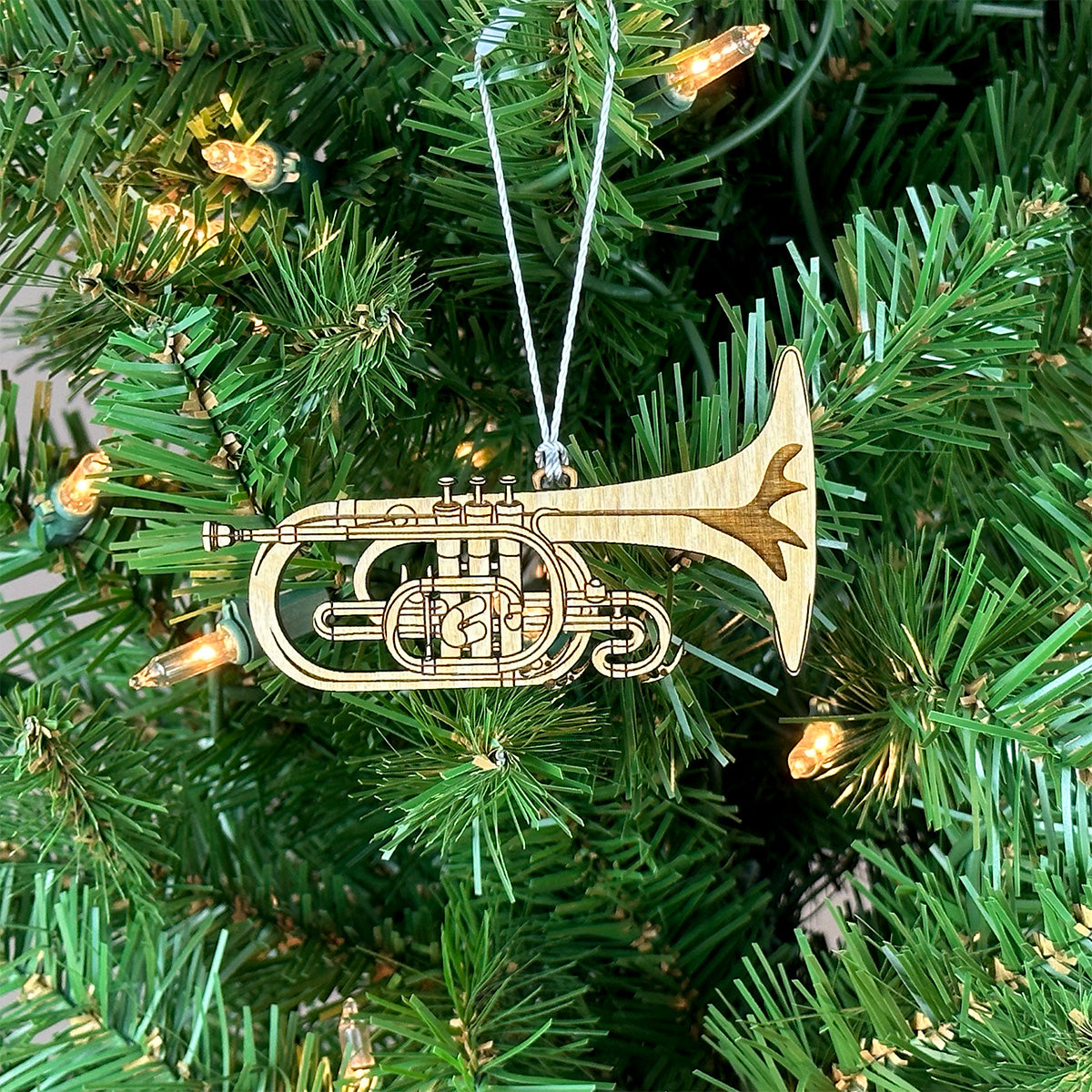 Mellophone Engraved Wood Ornament