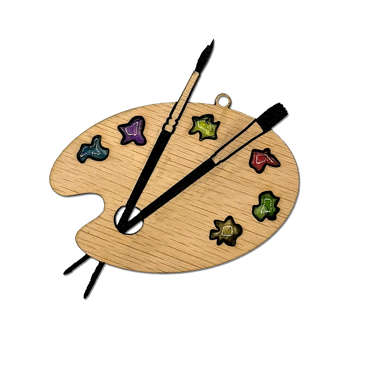 Paint Pallet Resin and Wood Ornament
