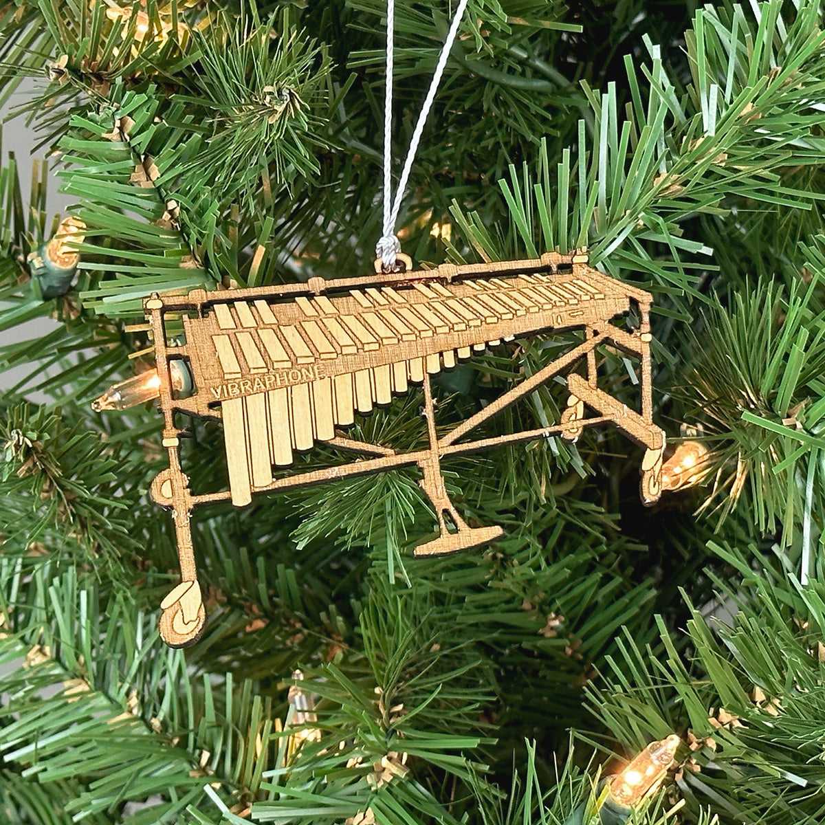 Vibraphone Engraved Wood Ornament