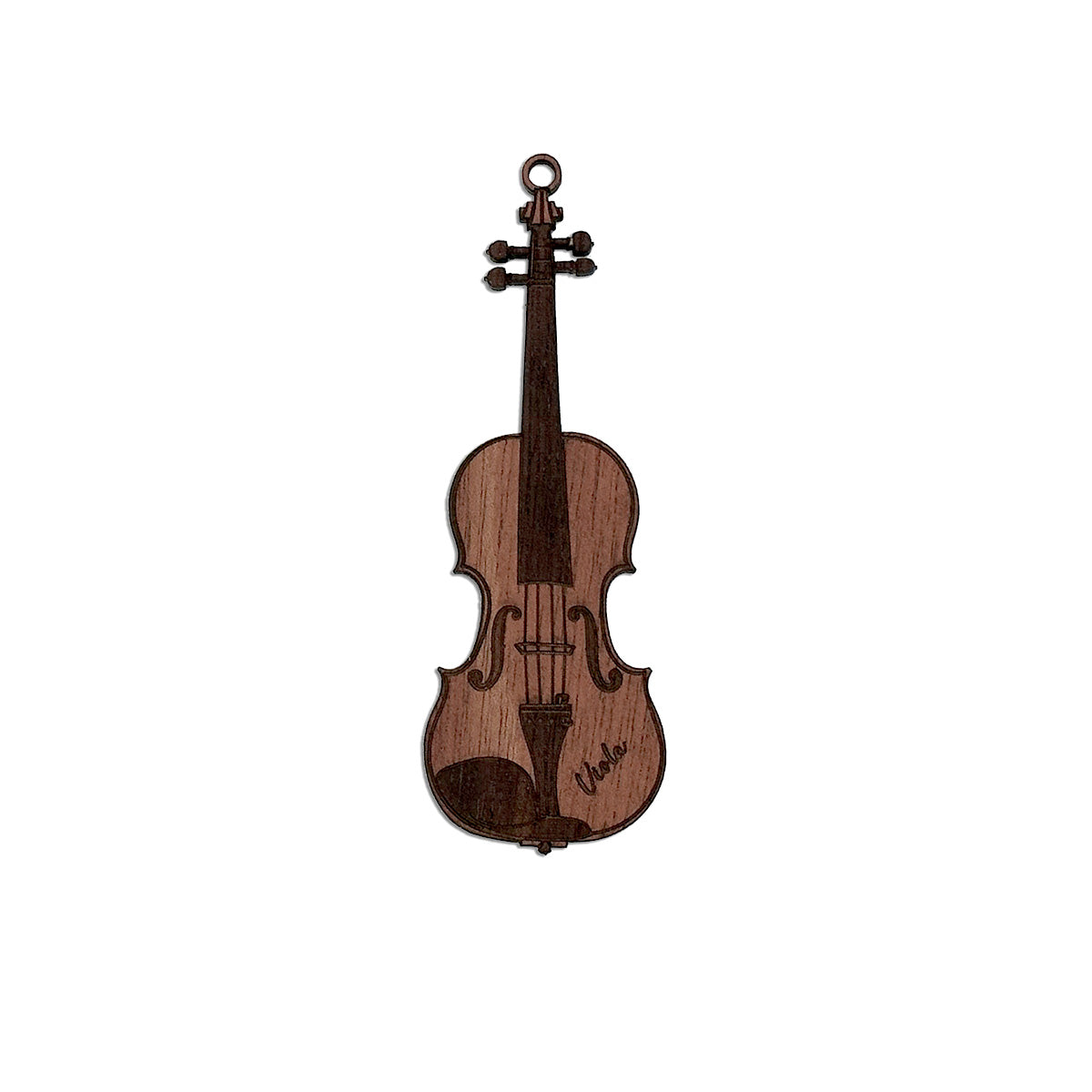 Viola Engraved Wood Ornament