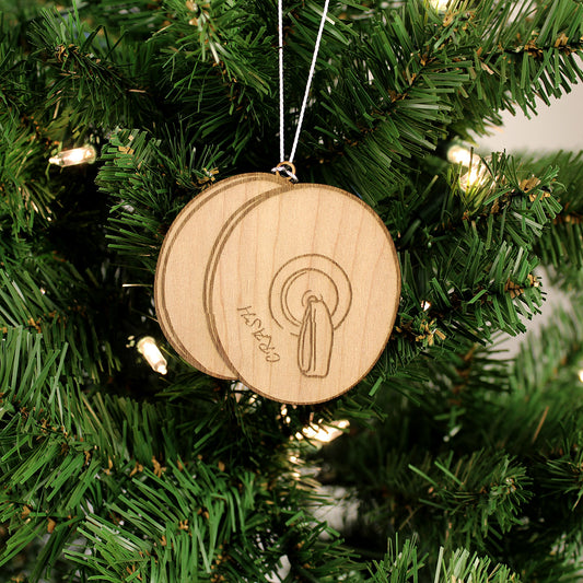 Cymbals Engraved Wood Ornament