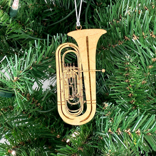 Tuba (Concert) Engraved Wood Ornament