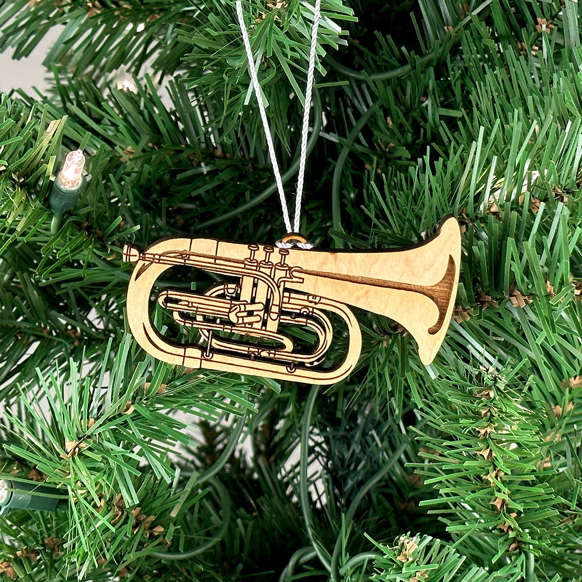 Euphonium (Marching) Engraved Wood Ornament