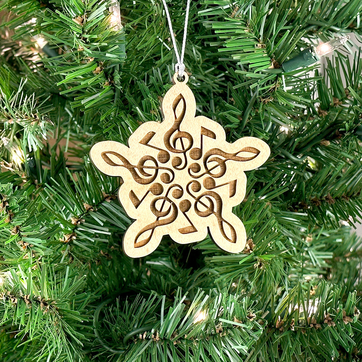 "Note Flakes" #12 Engraved Wood Ornament