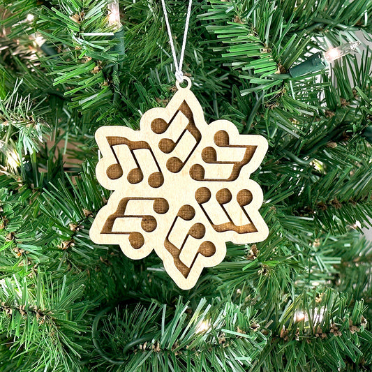 "Note Flakes" #6 Engraved Wood Ornament