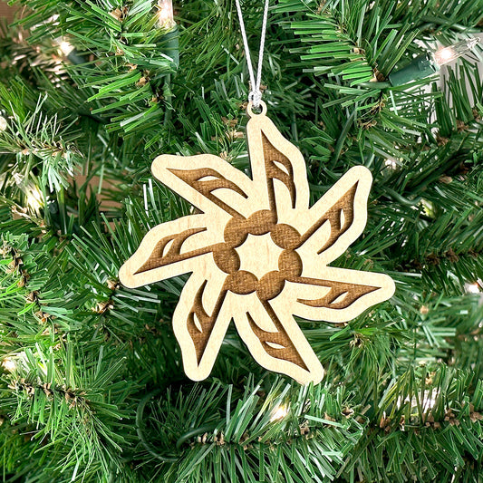 "Note Flakes" #9 Engraved Wood Ornament