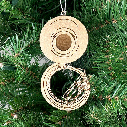 Sousaphone Engraved Wood Ornament