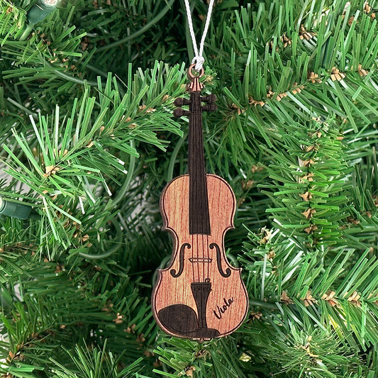 Viola Engraved Wood Ornament