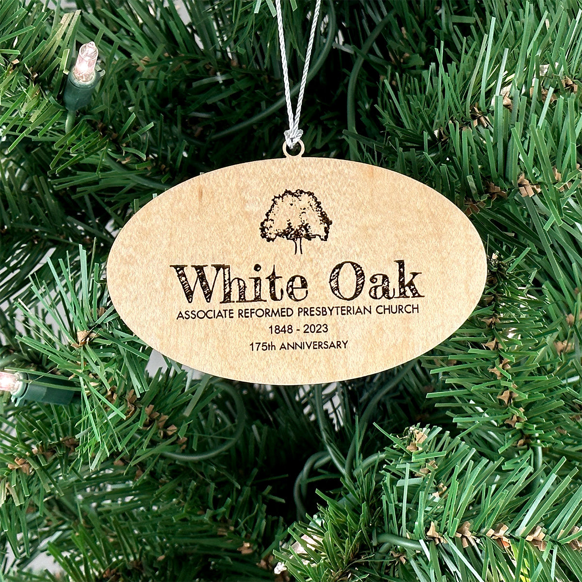 White Oak Presbyterian Church Engraved Wood Ornament