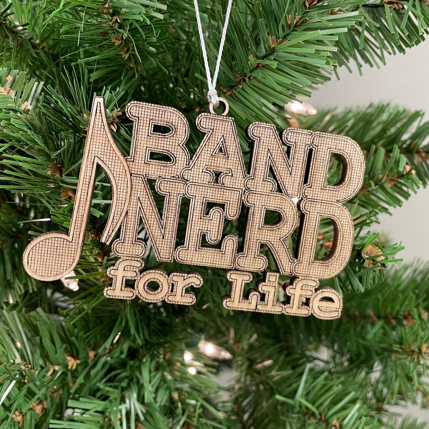 Band Nerd For Life Engraved Wood Ornament