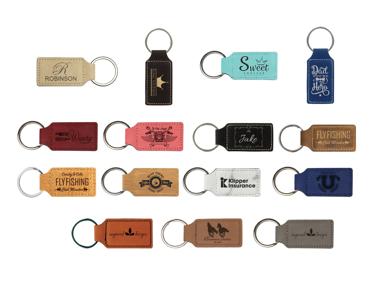 Personalized Leatherette Keychain (2.75" x 1.25")