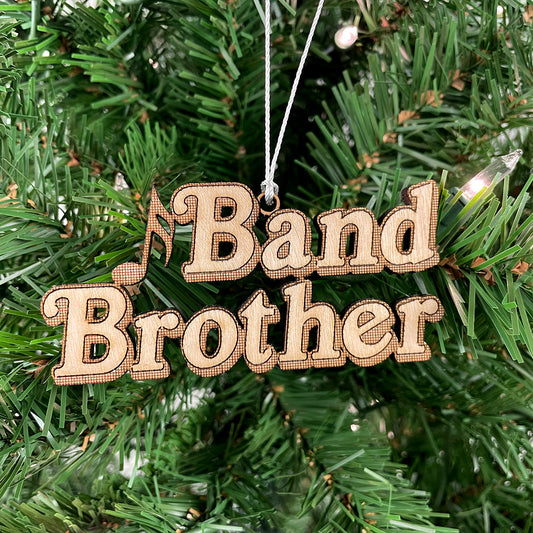 Band Brother Engraved Wood Ornament