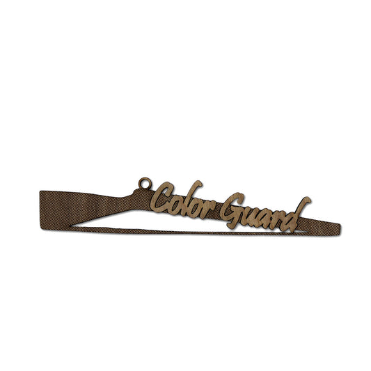 Color Guard Rifle Engraved Wood Ornament