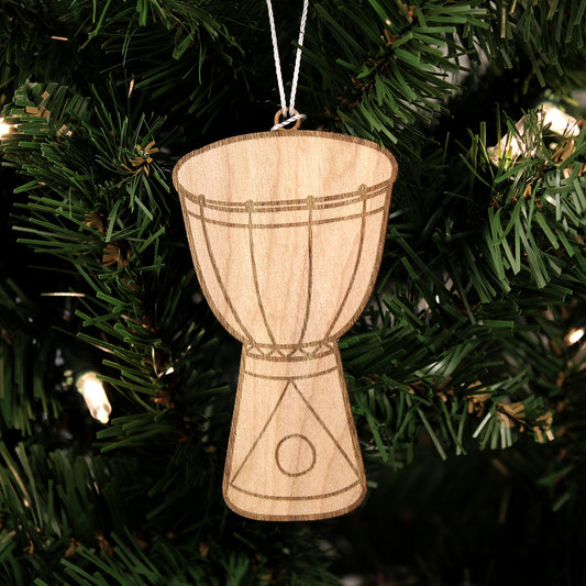 Djembe Engraved Wood Ornament