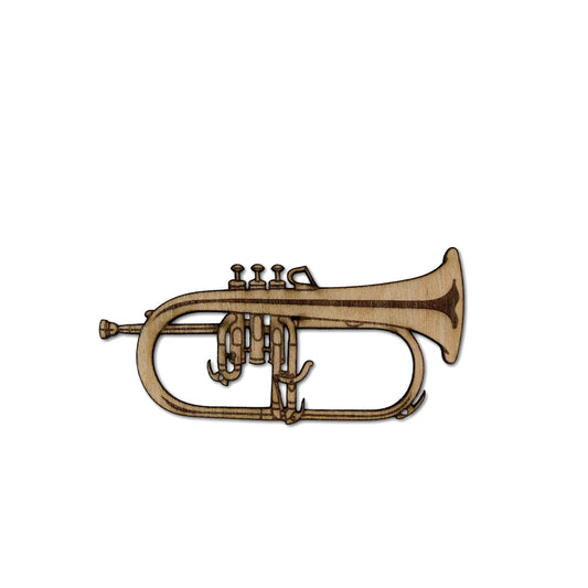 Flugelhorn Engraved Wood Ornament