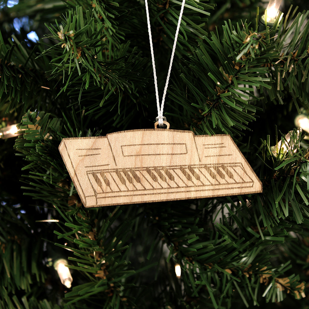 Keyboard Engraved Wood Ornament