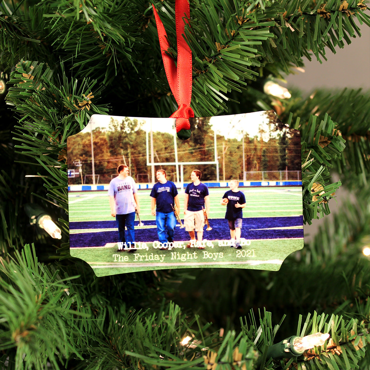 Personalized Photo Ornament on Metal (Berlin - Horizontal 4"x3", 2-Sided)