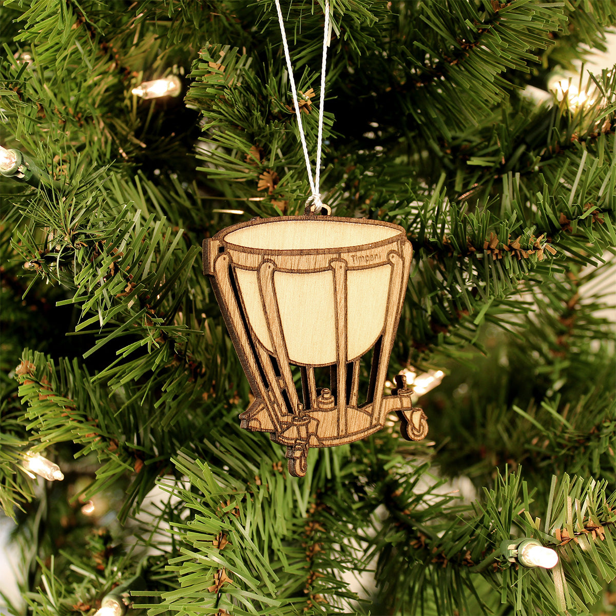 Timpani Engraved Wood Ornament